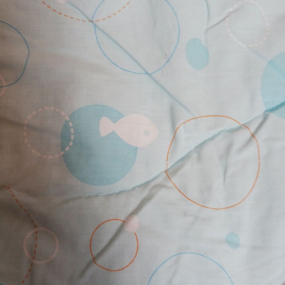 Disney Baby Finding Nemo Crib Blanket Squirt Ocean Theme Blue Quilt - Picture 6 of 8